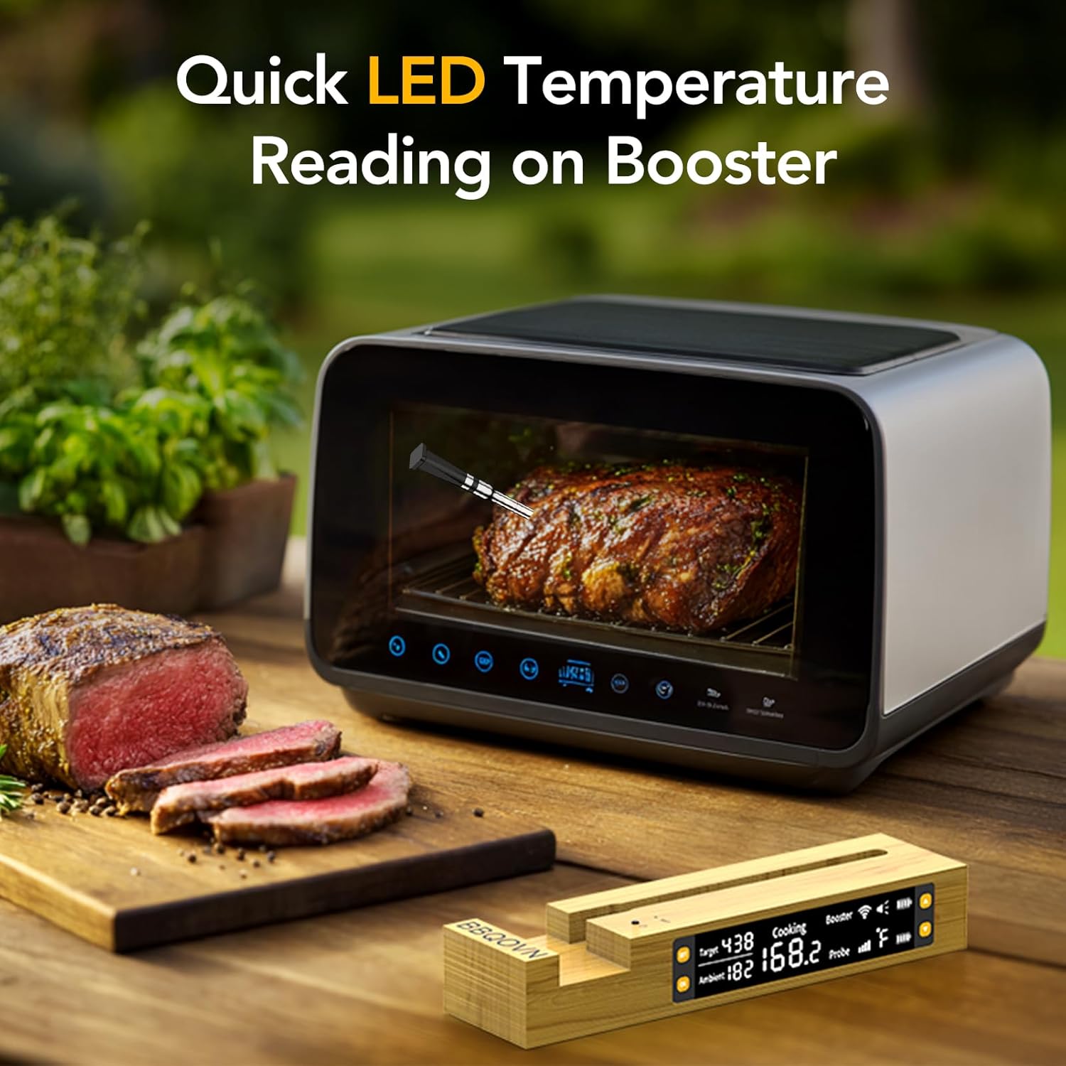 WiFi Wireless Meat Thermometer with 7 NIST Sensors, Unlimited Range App Control for BBQ Grill Oven Smoker  Fryer, Harvest
