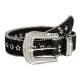 thumbnail image 4 of Cinturón con hebilla de pasador y diamantes de imitación, estilo vaquero y vaquero, con ojales. Negro, 4 of 9