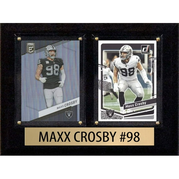 Maxx Crosby Score Donruss 2023 2024 2 Card 6" x 8" Plaque  Raiders