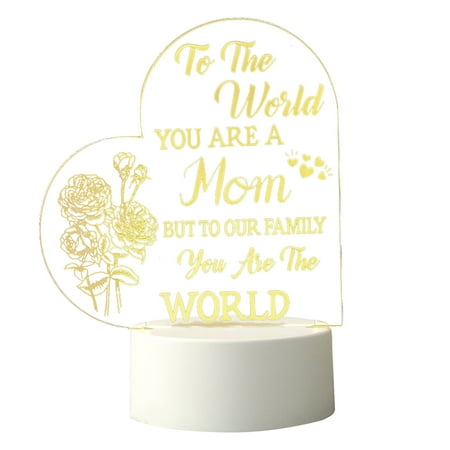 

Ajauxi Mother s Day Gift-LED Acrylic 3D Mother s Day Greeting Gift Light Acrylic Greeting Mother s Day Gift Atmosphere Light (White Warm Light)