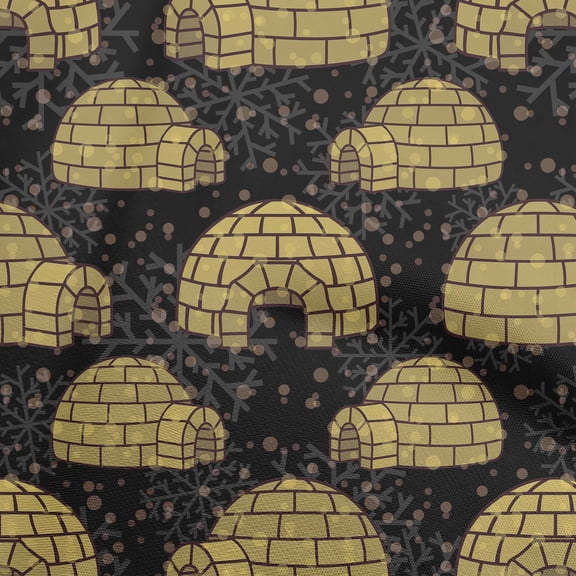 oneOone Viscose Chiffon Black Fabric Igloo Dress Material Fabric Print Fabric By The Yard 42 Inch Wide