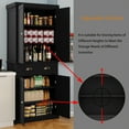 thumbnail image 6 of Newboti 71" Kitchen Pantry Storage Cabinet, with 4 Doors, Drawer, 2 Adjustable Shelves, Freestanding Cupboard for Dining Room Living Room, Laundry-Black 00200101844796419, 6 of 15