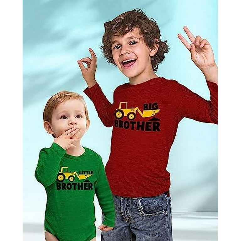 Big Brother Little Brother Long Sleeve Shirts Tractor Loving Boys Siblings Set Toddler Kids Long sleeve T Shirt Red 5 6 Baby Long Sleeve Bodysuit Green Newborn 0 3M Walmart