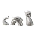 thumbnail image 3 of Escultura de dragón de tres secciones, adorno artesanal para jardín y patio. Plata, 3 of 8