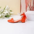 thumbnail image 3 of Girls Dress Shoes Sandals Bow Pearl Open Toe Low Heels Ankle Strap Flower Girl Wedding Party Shoes, 3 of 7