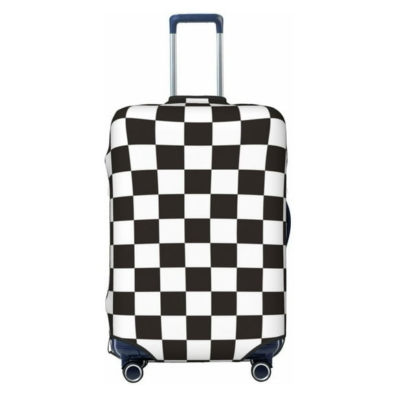 Balery Black And White Checkerboard Luggage Cover Protector, Scratch And Dirt Resistant, Fits 18-32 Inch Luggage -