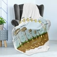 thumbnail image 4 of Biology Soft Flannel Fleece Throw Blanket, Life Cycle of Mushrooms Theme Different Stages Nature Science Educational Design, Cozy Plush for Indoor and Outdoor Use, 50" x 70", Multicolor, by Ambesonne, 4 of 5