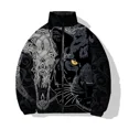 thumbnail image 5 of Abrigos de invierno con estampado de lobo elegantes para hombre, casuales y versátiles, personalizados, modernos, parkas, abrigos cómodos y cálidos para hombre, 5 of 5