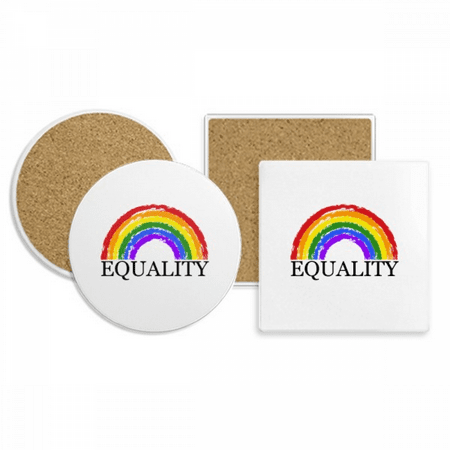 

Gender Difference And Identity Rainbow Equality Coaster Cup Mug Holder Absorbent Stone Cork Base Set