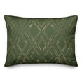 thumbnail image 2 of Creative Products Green and Gold Diamond 20 x 14 Spun Poly Pillow, 2 of 3