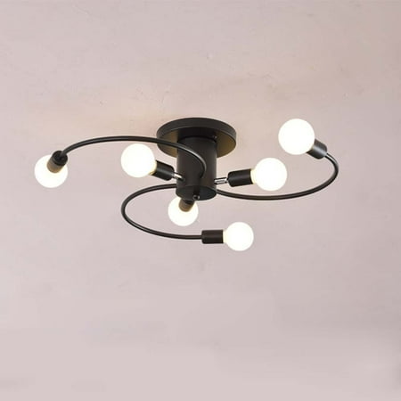 

Hall for Bedroom Home Ceiling Lights Nordic Style Simple Design Chandelier Black 6 HEAD