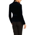 thumbnail image 3 of INSPIRE CHIC Women's Work Office Belted Notched Lapel Long Sleeves Velet Blazer L Deep Blue, 3 of 5
