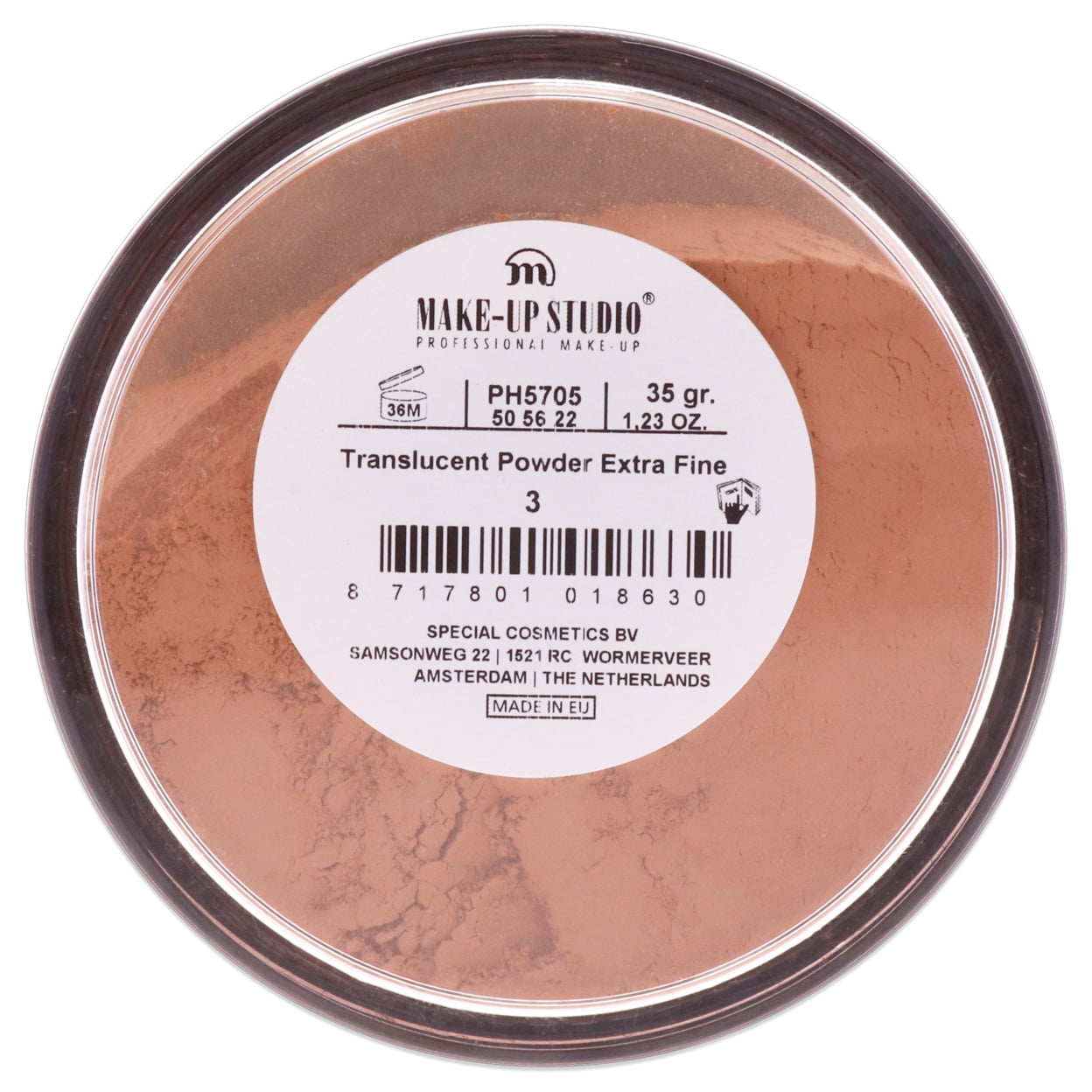 Make-Up Studio Amsterdam Translucent Powder, 3 Medium to Dark, 1.23 oz