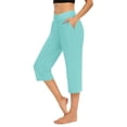 thumbnail image 2 of Seductiva Green YOGA Lightweight Women's High Waisted Cutout Leggings - Yoga Cropped Pants with Comfortable Elastic Waist | Lightweight Soft Lounge Pajama Pants for Casual & Daily Wear, 2 of 6
