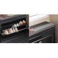 thumbnail image 5 of Small Shoe Storage Bench, Black Narrow Shoe Cabinet for Entryway, Shoe Rack with Cushion & 2-Tier Flip Drawer, for Closet, Hallway, Mudroom, 5 of 6
