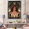 thumbnail image 3 of Designart 'Retro Girl In Golden Art Deco Geometrics I' Modern Framed Art Print, 3 of 4