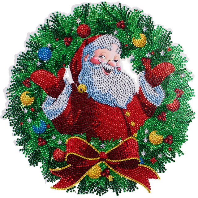 DIY artesanía pintura de diamante guirnalda de Navidad regalos de cristal por número hecho a mano 5D para puerta pared decoración colgante para el HH005 Sunnimix Pintura Diamante