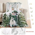 thumbnail image 5 of Green Snowman Christmas Throw Blanket for Couch, Soft Lightweight Flannel Fleece Blanket, Xmas Snowflake Eucalyptus Leaves Microfiber Plush All Season Decorative Blankets Gifts for Sofa Bed 50"x80", 5 of 9