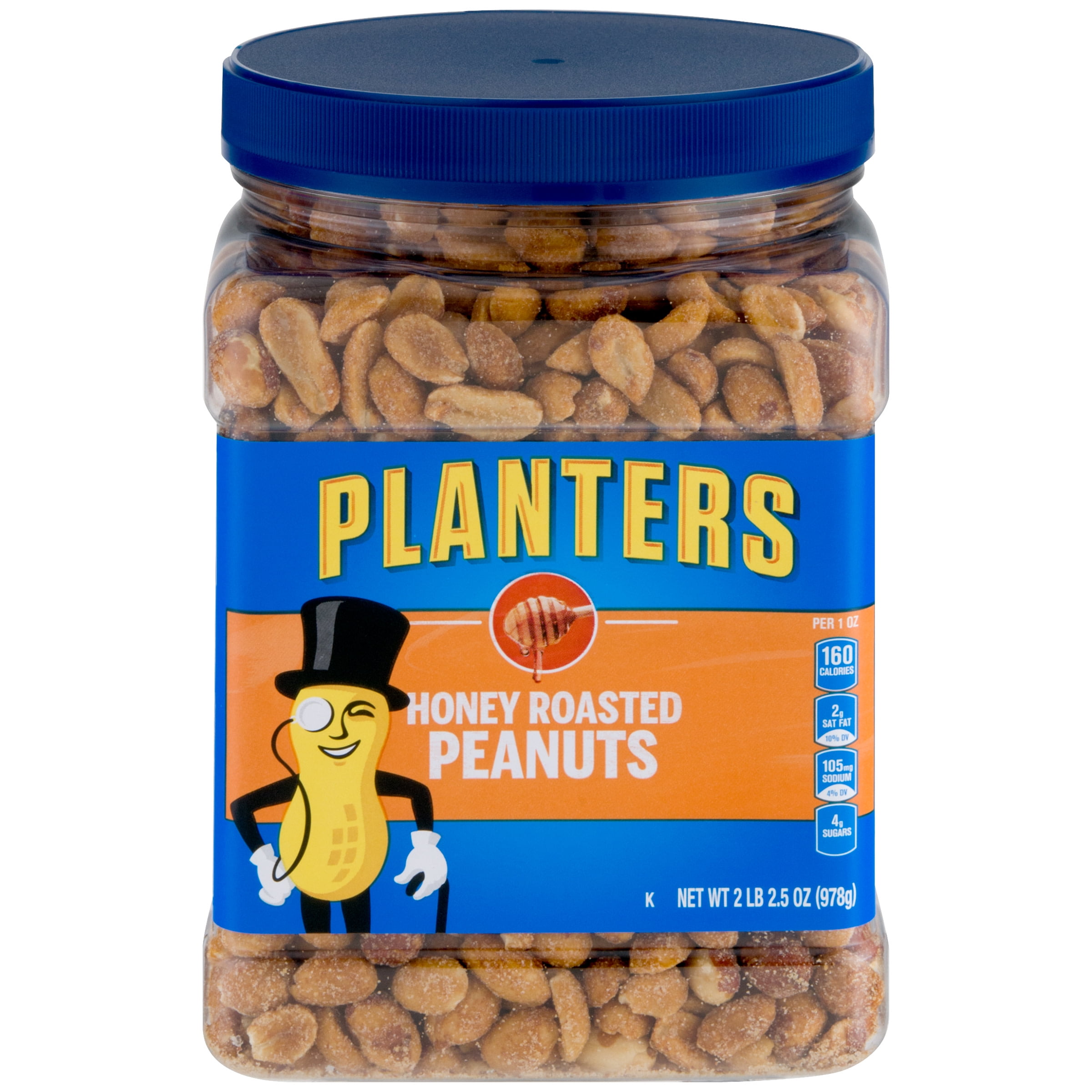 Planters Honey Roasted Peanuts, 2.16 lb Container