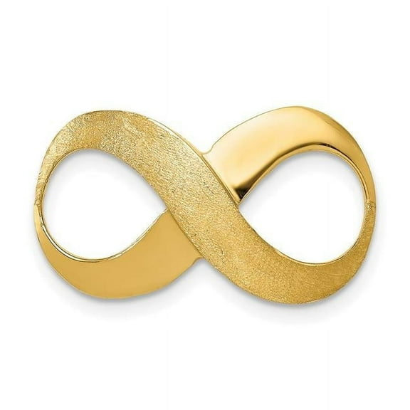 Finest Gold 14K Yellow Gold Infinity Figure Eight Polished Textured Slide Pendant