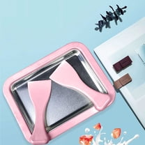At Home Rolled Ice Cream Maker Kit, Instant Freeze Plate with 2 Scrapers, DIY Ice Cream Tray Stainless Steel Stirred Ice Cream Pan/Yogurt Maker, Home Ice Cream Maker Pink 8.86" x 6.89"