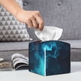 thumbnail image 3 of Honeii 's Red And Blue Fire for Leather Square Tissue Box Cover Holder: A Stylish Organizer for Tabletops, Bathrooms, Cars & Offices, 3 of 5