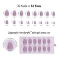 thumbnail image 5 of VSALON Press On Nails Short Almond, 32 Pcs 16 Sizes Purple Cat Eye Press On Nails French Tip Fake Nails With UV Glue Reusable Stick On Nails Semi-transparent False Nail Fall Gifts For Women, 5 of 7