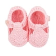 thumbnail image 3 of OOOUM Baby Booties Newborn Cozy Knit First Walkers T-Strap Button Cut-Out Soft Sole Infant Shoes,CN:One Size, 3 of 7