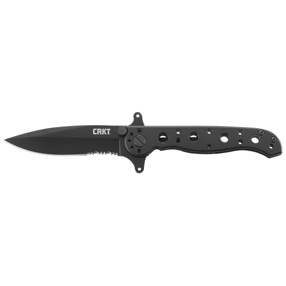 CRKT M21-10KSF Folding Knife with Frame Lock: Stainless Steel Triple Point Serrations Blade, Stainless Steel Handle, Reversible Pocket Clip, M21-10KSF