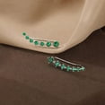 thumbnail image 3 of Solid 925 Sterling Silver 7 Crystals Cuff Earrings Climber for Women Crawler Earrings Wraps, 3 of 12