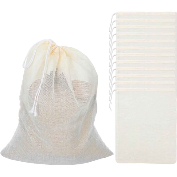 Reusable Soup Bags, Spice Bags for Cooking, Spice Strainer Pouches Tea Filter Bag Cheesecloth Pouches for Straining Natural Cotton Sachet Bag for Tea, Broth, Stock