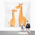 thumbnail image 2 of UFAEZU Giraffes Family Cartoon Character Funny White Fauna Wild Wall Art Hanging Tapestry Home Decor for Living Room Bedroom Dorm 60x80 inch, 2 of 2