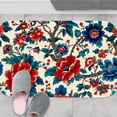 thumbnail image 3 of 1pc Floral Pattern Absorbent Non-Slip Bathroom Thickened Flannel Rug Decor,Soft,Quick Drying,Suitable For Indoor/outdoor Use,Bathrooms,Bedrooms,Kitchens,Terrace,Laundry Rooms,16"x24", 3 of 9