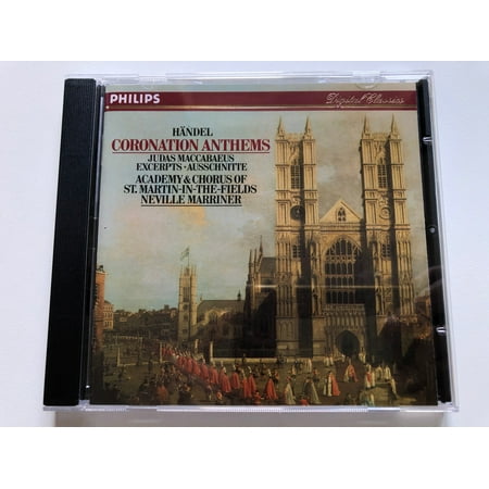 Händel - Coronation Anthems, Judas Maccabaeus, Excerpts, Ausschnite / Academy & Chorus Of St. Martin-in-the-Fields, Neville Marriner / Philips Audio CD 1985 / 412 733-2
