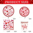 thumbnail image 3 of Valentines Paper Plates Party Supplies Decoration Disposable Heart Paper Plates Napkins Cups  Heart Décor for Romatic Night Design1 Serves 24, 3 of 6