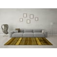 thumbnail image 3 of Ahgly Company Machine Washable Indoor Square Abstract Yellow Modern Area Rugs, 4' Square, 3 of 4