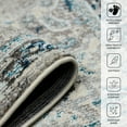 thumbnail image 3 of Luxee Designs Montana 9x12 Area Rug, Durable Low - Pile Medallion Pattern Indoor Rugs for Living Room, Bedroom, Kitchen, Office, High Traffic Area - Teal, 3 of 6