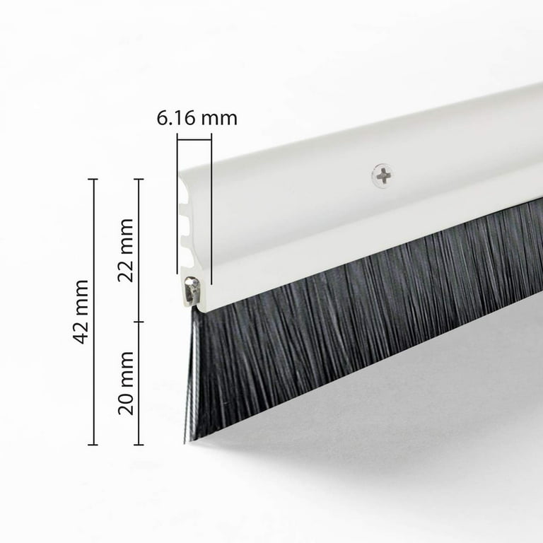 Door Seal Draft Stopper Weather Stripping Sound Blocker with Aluminium  Plate & Nylon Brush Door Sweep
