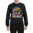 thumbnail image 3 of Funny Neon Sloth | Dean Russo Art Animal Lover Unisex Crewneck Sweatshirt, Black, S, 3 of 5