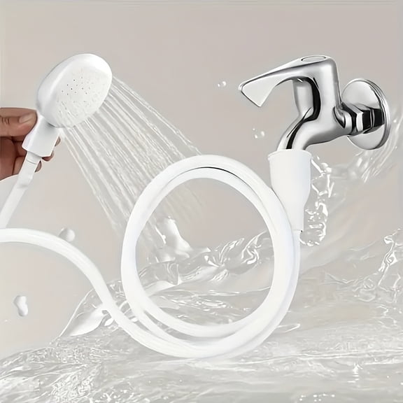 Quick-Connect Multi-Functional Shower Head Attachment, Portable Faucet Sprayer for Pet Bathing, Handheld Shower with Mist & Spray Dual Modes, No Battery, Durable Plastic for Sink & Bathtub