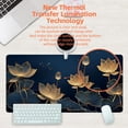thumbnail image 4 of Desk Pad,Luxury Golden Lotus Line Arts Desk Mat,Dark Blue Background Large Gaming Mouse Pad for Desk,31.5"x11.8" Extended Big Computer Keyboard Mouse Pad with Non-Slip Base and Stitched Edge, 4 of 13