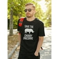 thumbnail image 2 of Save The Chubby Unicorns Rhino Men Black T-Shirt, Male x-Large, 2 of 4