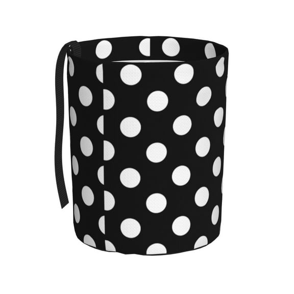 Easygdp Black and White Polka Dot Car Trash Can Garbage Car Accessories Trash Can Car Waste Bin for for Driver and Passenger Any Vehicle