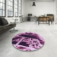 thumbnail image 4 of Ahgly Company Machine Washable Indoor Square Transitional Pastel Purple Pink Area Rugs, 3' Square, 4 of 7