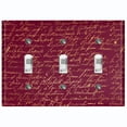 thumbnail image 1 of Metal Light Switch Plate Outlet Cover Elegant Burgundy Gold Letter Damask LET018, 1 of 13