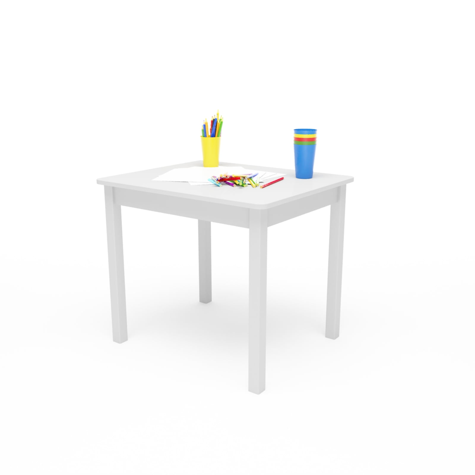 Yoneston Kids Square Wood Table, White Children's Play Table Kids Furniture for Arts and Activity