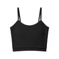 thumbnail image 3 of lnmuld Girls Adjustable Strap Ribbed Knit Crop Cami Tank Top Back to School Layering Casual Camisole 7-9 Years,Black, 3 of 4