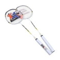 thumbnail image 1 of DYNWAVECA 2Pcs Badminton Racquet Set Interactive Toys Durable Aluminum Alloy Double Racquets Badminton Rackets for Outdoor Sports Beach, 1 of 10