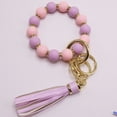 thumbnail image 5 of YYKihy Silicone Beaded Bracelet Wrist Keychain Hanging Ornament European PU Tassel Hand Chain & Key Ring Womens Key, 5 of 9