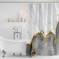 thumbnail image 3 of Gray Gold Marble Shower Curtain, Waterproof Shower Curtains for Bathroom, Modern Abstract Marble Crack Texture Washable Fabric Bathtub Curtain Set Bath Decor with 12 Hooks Long 72"x84", 3 of 8